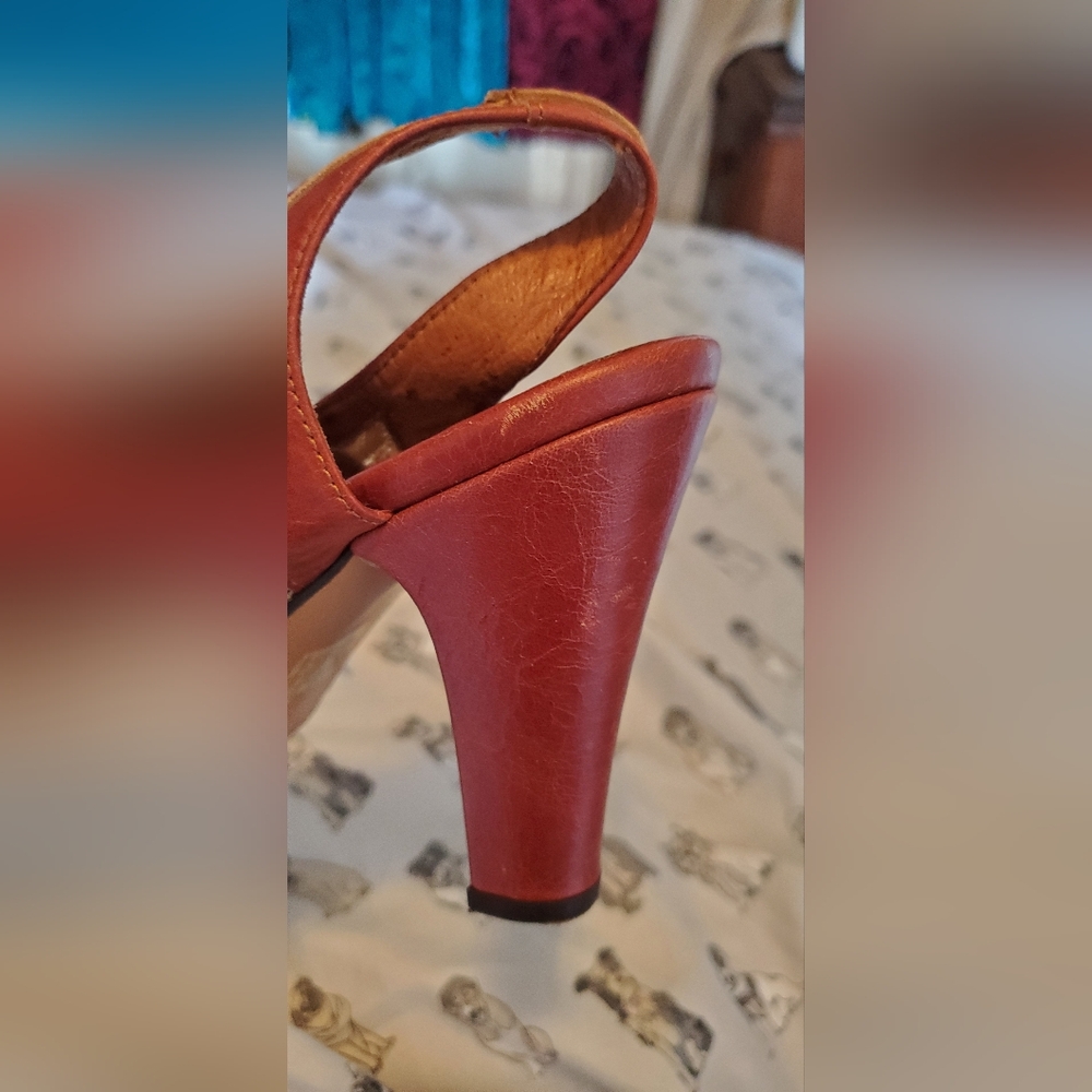 Re-mix Classic Vintage Ginger Leather Lace Spectator Heels 9.5 GUC - Picture 3 of 12
